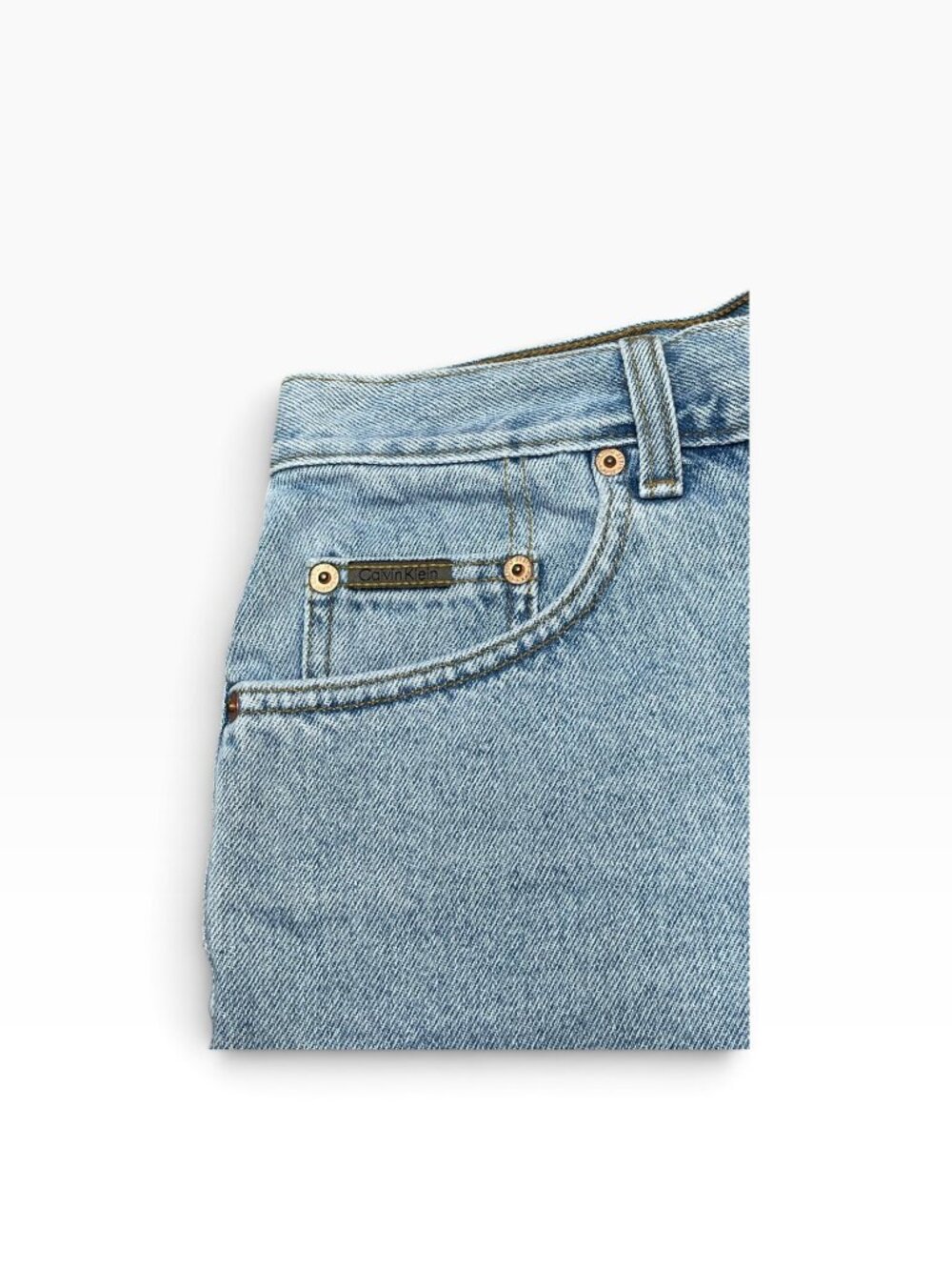 Vintage 90s Cutoff Denim Shorts Calvin Klein sz 13 Made in USA - Picture 9 of 11